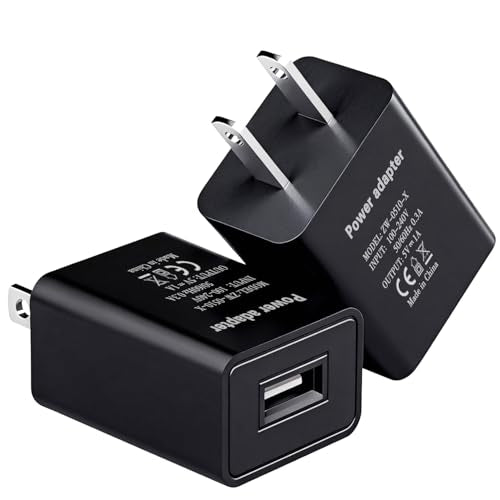 USB Wall Charger Power Supply 5V1A Charging Block 5W USB Charger Block with Compact Design 5 volt 1amp(1000mA) Adapter Plug for Small Appliances Such as Small Table Lamps/Kids Electric Toys/Smartwatch - color: 5v1a black