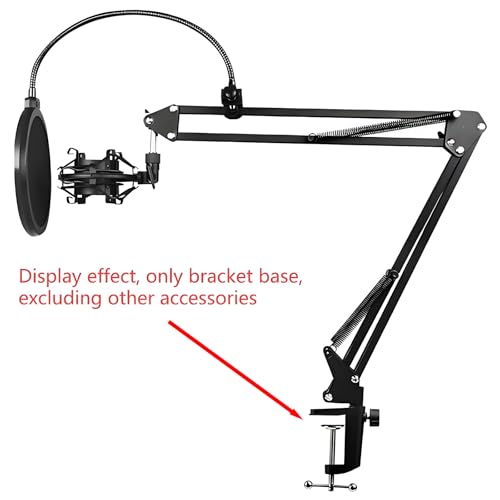 Universal C-Clamp Lamp Holder Desk Mount Clamp Base for Swing Arm Lights, DIY Lighting, Monitors, Workbenches - color: Black