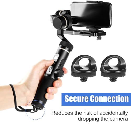 Skrfren 1/4" Camera Neck Strap Screw Holder, 2PCS 1/4-20 Quick Install Metal Screws Connecting Adapters with Rubber Washer for Quick Release or Installation of Wristband Sling