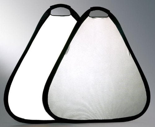 Studio 32" Silver / White 2 in 1 Triangular Collapsible Disc Photo Reflector Kit w Grip Handle