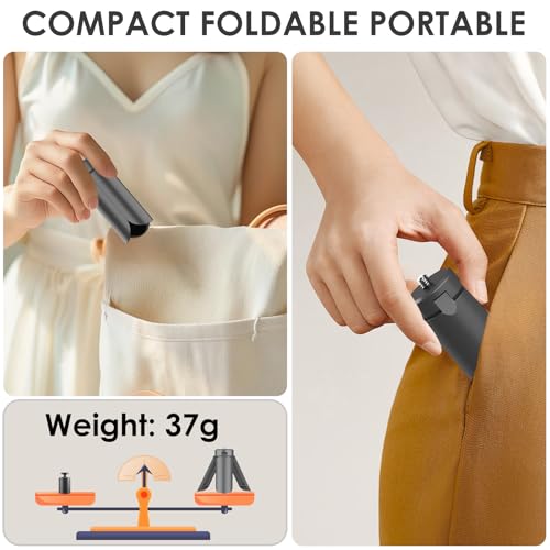 GeeRic Mini Tripod Compatible with DJI OSMO Pocket 4/3, Stable Portable Pocket Stand, Desk Small Handheld Selfie Stick with 1/4" Screw Gray - color: Gray