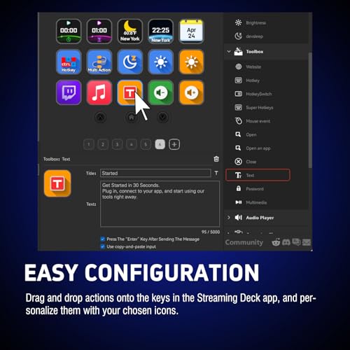 VSDINSIDE Macro Keypad, Stream Controller Deck Gaming Streaming Shortcut Keyboard, 18 Programmable Keys Customizable Visual AI Pad USB Soundboard for OBS, YouTube, Desk Office Setup, Laptop, PC, Mac - size: ST