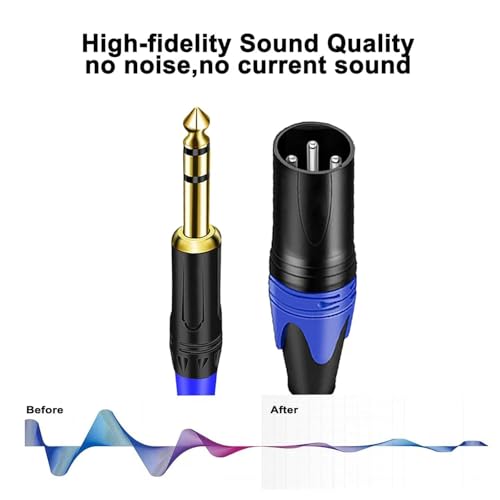 6.35mm Dual TRS to XLR Male Cable for Microphone, Mixer, Amplifier, 11.8inch, Dual1/4 TRS to XLR Audio Cable, Y Splitter Patch Cord, 3-Pinxlr to Dual 1/4 Male Converter Adapter Cable - style: 1PACK-11.8inch-Male