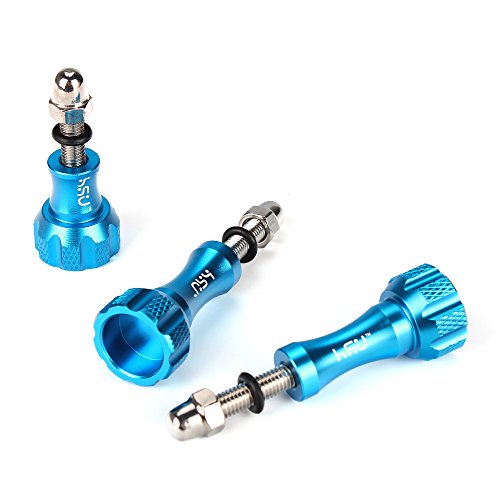HSU Aluminum Thumbscrew Set + Wrench for Gopro Hero 13, 12, 11, 10, 9, 8, 7, 6, 5, 4, 3, Gopro Session, AKASO Campark and Other Action Cameras (Blue) - color: Thumbscrew Set + Wrench(Blue)