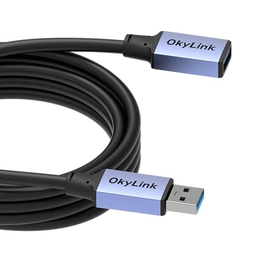 OkyLink USB 3.0/3.2 Gen 1 Extension Cable A to A, Male to Female 5Gbps 10ft | 3m, with Aluminum Housing, Plug and Play,for Hard Drive, SSD, Printer, PC - color: USB3.0(5Gbps), size: 10ft (3m)