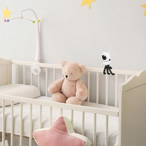 wochel Tripod Baby Monitor Mount for HelloBaby HB65/HB40/ HB6550/ HB6148/ HB6560/HB66/HB6339/HB6550 Pro, ANMEATE SM935E, Flexible Baby Camera Mount Attach Your Camera Wherever You Want (Black) - color: Black