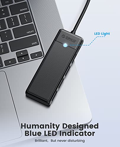 ORICO USB 3.0 Hub, 4-Port USB Hub with 0.5Ft Cable, Ultra Slim USB-Splitter for Laptop MacBook Pro, iMac, Surface Pro, XPS, PS5,PC, Flash Drive, Mobile HDD - size: 0.5Ft