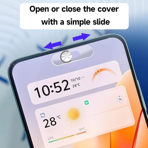 Front Camera Covers Compatible with Galaxy/iPad/Pixel | Smartphone Webcam Cover | Lens Protector, Camera Blocker for Privacy and Safety | 2Pack | Silver