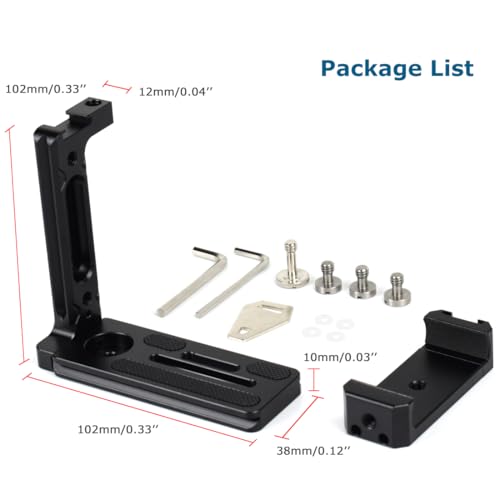 Camera L Bracket for Phone Mount,Camera Side Phone Holder with NATO Handle Rail Phone Rail 38mm Arca Style for Nikon Canon Sony SLR DSLR Camera Live/Vlog Accessories