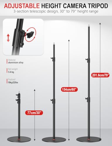 EMART Round Base Light Stand, 79" Heavy Duty Monopod for Camera, Lights, Webcam, Live Streaming, Vlogging, 22 LBS Payload, 4 Pack - size: 4 Pack