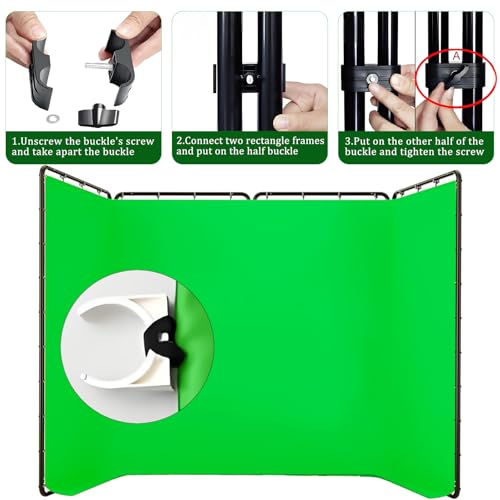 7.87ft x 13.12ft Green Screen Backdrop with Stand, Large Professional Collapsible Backdrop System for Photo Studio, Video Shooting, Live Streaming, Gaming