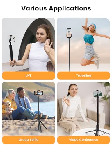 ANXRE 71" Phone Tripod, NT79 Extendable Selfie Stick with 1/4" Camera Mount for Cell Phone&Camera, Phone Tripod Stand Holder with Remote Compatible with iPhone Android, Camera - color: Black