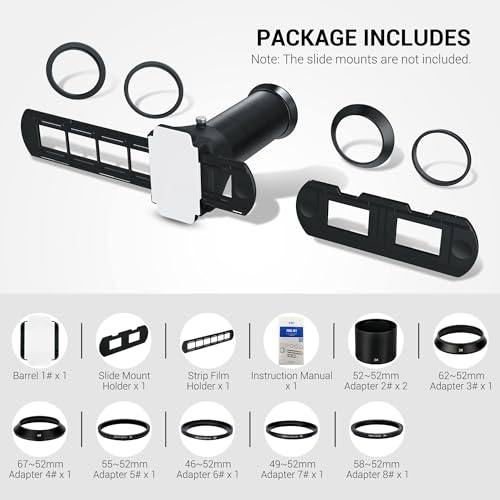 JJC Slide and Film Digitizing Adapter Kit for Negative Copying and Film Converting to Digital, Replaces Nikon ES-2 Photo Digitizer Converter for Select Canon Nikon Sony Marco Lenses - size: Negative Digitizer Only