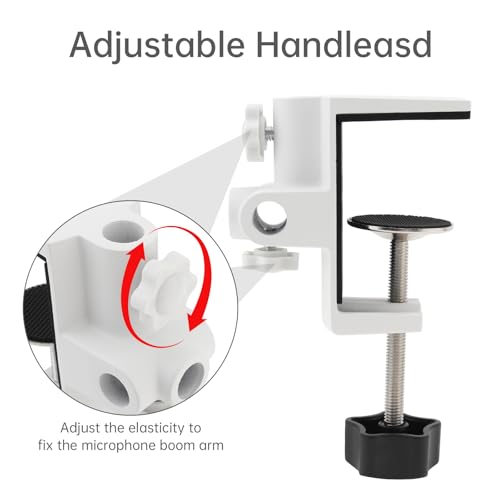 RTNLIT Desk Lamp Clamp, 0.49in/12.5mm 4 Hole Metal Table Mounting Clamp, Universal C Clamp for Magnifying Light/Microphone/Boom Scissor Arm, Fits up to 2-1/2 inches Desktop Thickness(Black) - color: Black