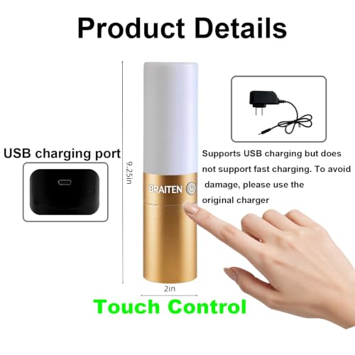 Busy Light for Office, Do Not Disturb Indicator Light,Dimmable Lamp Brightness Adjustable (Gold, 2" L X 2" W X 9" H) - color: Gold