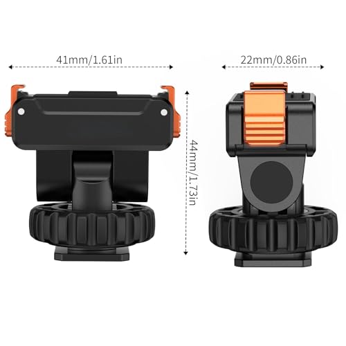 Cold Shoe Adapter Mount for DJI Osmo Nano/Action 6, Magnetic Quick Release Hot Shoe Mount w 1/4" Thread Tripod Adapter, 180° Tilt Camera Accessories for DSLR Vlog Dual Camera Shooting Content Creator