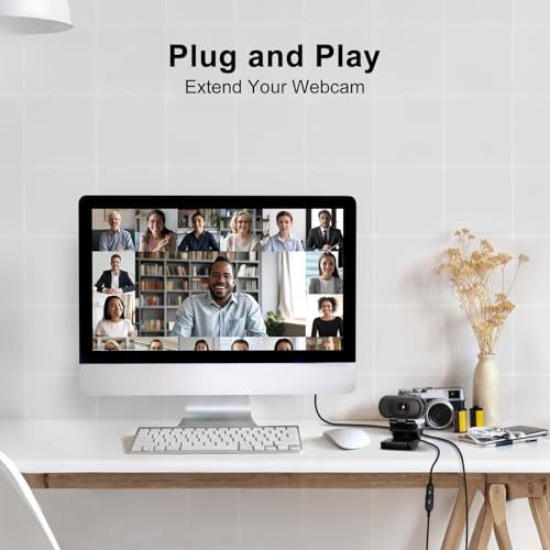 USB Extension Cable, 10FT Long USB Extender USB 3.0 Extension Cable, Male to Female Cord High Data Transfer Compatible with Webcam, Camera, Phone, Keyboard, Flash Drive, Hard Drive, Printer, Headset - color: Black