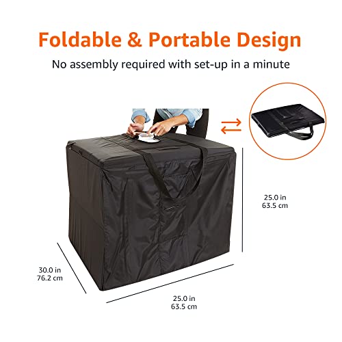 Amazon Basics Portable Foldable Photo Studio Box with LED Lights for Product Photography, 25 x 30 x 25 Inches, White Backdrop, Black
