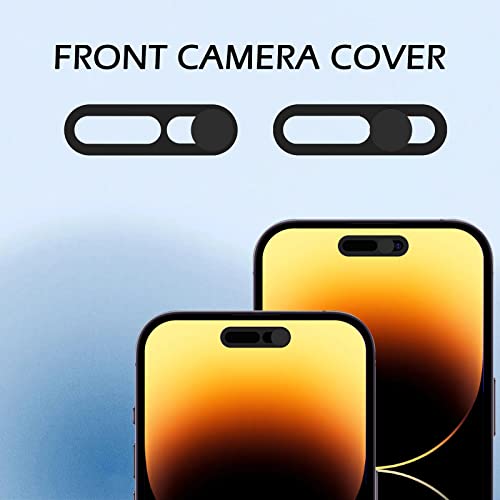 Front Camera Cover,Webcam Cover Compatible for iPhone 14Pro/14 Pro Max,Protect Privacy and Security,Not Affect Face ID, Strong Adhesive-2 Pack-Black - color: Black