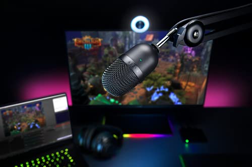 Razer Seiren Mini - USB Condenser Microphone for Streaming (Compact with Supercardioid Polar Pattern, Tiltable Stand, Integrated Shock Absorber) Quartz Pink - color: Pink