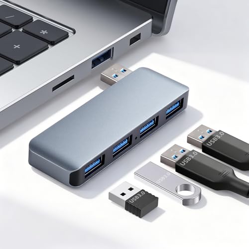 USB 3.0 Hub, Cable-Free USB Splitter Portable USB Hub for Laptop, Plug and Play Integrated Design Compatible with Laptop Desktop All USB Devices - style: Right USB 3.0 Hub