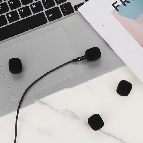 10 Pcs Mini Windscreen for Headset Microphone Small Lavalier Microphone Covers Foam Lavalier Microphone Windscreen Foam Cover Wind Screen for Mics Lapel Microphone Replacement Kit (Black)