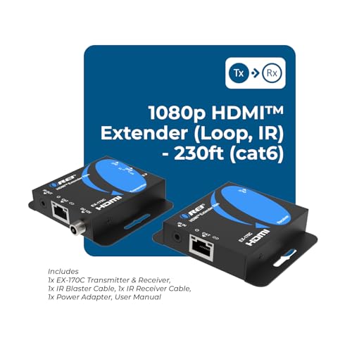 OREI HDMI Extender Over Cat6 165ft - 4K@30Hz with IR, Loop Out, EDID, PoC | HDMI Extenders, Ethernet to HDMI – AV signal distribution CAT5e/CAT6/CAT7 with DTS-HD, Dolby TrueHD, Deep Color plug-and-play - size: 1 PACK