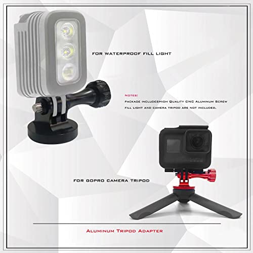 Niewalda Alumium Tripod Mount Adapter, Gopro Threaded Adapter,Action Camera Tripod Adapter Compatible with GoPro Max, GoPro Hero, DJI Osmo Action Camera (Two Groups) - color: Red, Black