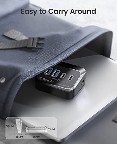 ORICO USB Hub 10Gbps with 2 USB A Ports+2 USB C Ports, USB 3.2 Gen 2 Hub with 1.64Ft USB-C Cable and USB-A Adapter USB Splitter for iMac, MacBooks, Mac mini - size: 1.64Ft