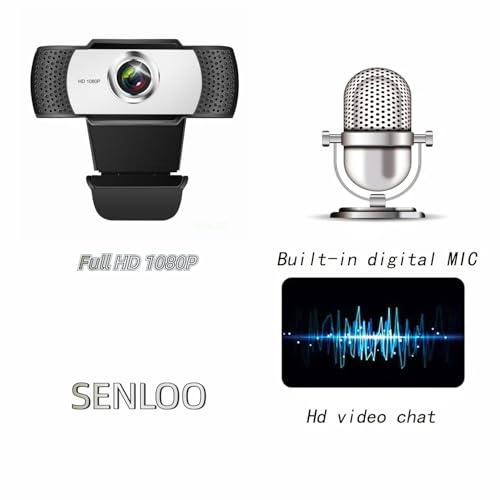1080P HD Webcam for PC - Computer Camera for Desktop - PC Camera Web Cam with Noise-Cancelling Mic, Wide Angle, USB Plug & Play for Video Conferencing, Streaming, Zoom/Skype/YouTube/Laptop