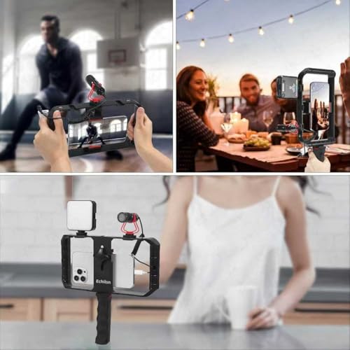 Adjustable Smartphone and PC Tablet Stabilizers and Mount with Cold Shoe for Film Maker Video Grapher Compatible with iPhone 17/1615/14/13/12/ Pro Max and Android