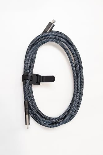 ROKFORM PowerTrip 100W USB-C Charging Cable, 2m (6.6 ft) | Braided Cable, Integrated Cable Tie, 5,000 Bend Tested, Reinforced Aluminum, Kevlar and TPU - size: 6.6ft