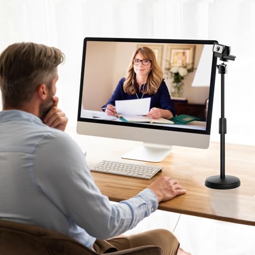 Webcam Stand for Desk, 18 Inch Webcam Tripod Computer Camera Stand with Phone Holder Desktop Web Cam Mount for Logitech C920 C922 C925e C922x C930e C930 C615 and BRIO - size: 18 inch