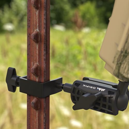T Post Trail Camera Mount, T-Post Trail Camera Holder with 360° Adjustable Ball Head, Tool-Free 1/4"-20 Game Camera Mounting Bracket for Hunting, Wildlife, Farm Security, 4 Packs