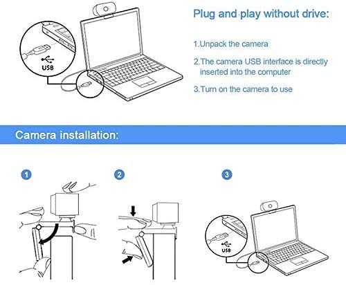 1080P Webcam with Microphone & Privacy Cover, Web Cam USB Camera, Computer HD Streaming Webcam for PC Desktop & Laptop w/Mic, Wide Angle Lens & Large Sensor for Superior Low Light