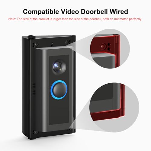 RIOVO Adjustable 30 to 55 Degree Doorbell Angle Mount Compatible with Ring/Blink Video Doorbell/Battery Doorbell, Replacement Angle Adjustment Adapter Mounting Bracket Wedge Kit