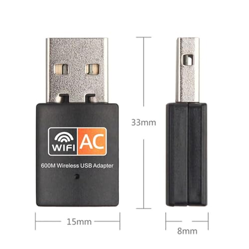 Dual-Band USB WiFi Adapter, Black - for Laptops and Desktops, Compatible with Windows, Mac, and Linux