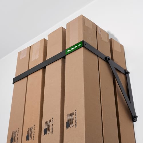 Seamless Paper Backdrop Vertical Storage Rack Wall Mounted Organizer for Photography Studio Holds up to 16 Rolls Heavy-Duty Steel Black - color: BLACK