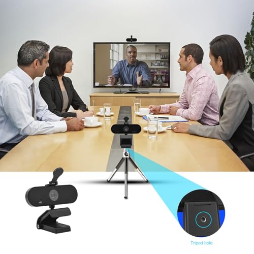 2K Webcam with Microphone, Privacy Cover, 75 Wide Angle Lens, Auto Focus, Plug and Play USB Camera External Webcam for Laptop, PC