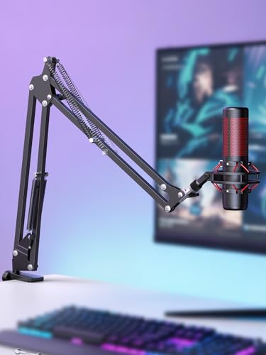 InnoGear Boom Arm Microphone Mic Stand for Blue Yeti HyperX QuadCast SoloCast Snowball Fifine Shure SM7B and Other Mic, Black - color: Black, style: Standard Mic Arm