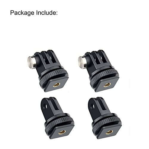 GEPULY 4 Pack Cold Shoe Mount Adapters,1/4" Thread Hole Cold Shoe Bracket,for GoPro Hero 13 12 11 10 9 8 7 6 5 4, Action Cameras DSLR Camera Cage Microphone LED Light Selfie Stick Monopod