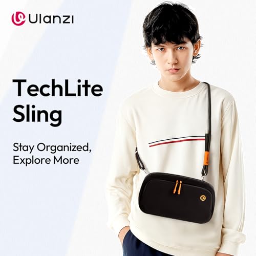 ULANZI YY08 Carrying Bag for DJI Osmo Pocket 3 Pocket 4,Splashproof Portable Storage Carry Case, Protective for DJI Osmo Pocket 3 Creator Combo Accessories, Small LED Lights, Action Cams (Black)