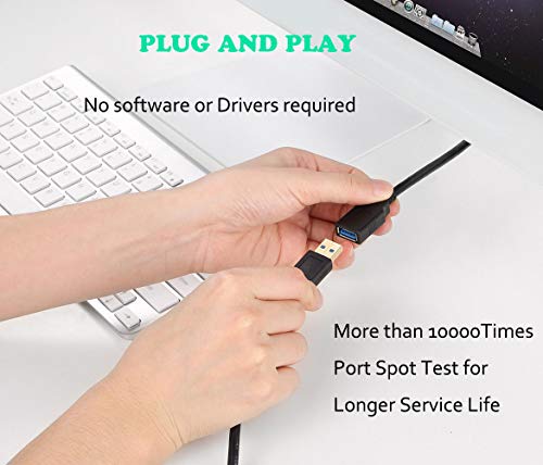 XBOHJOE USB3.0 Active Extension Cable 50FT:USB Repeater with Signal Booster Long USB 3.0 Extender A-Male A-Female Cord for Oculus Rift Quest Link Xbox 360 Kinect PlayStation Webcam(50FT) - size: 50FT