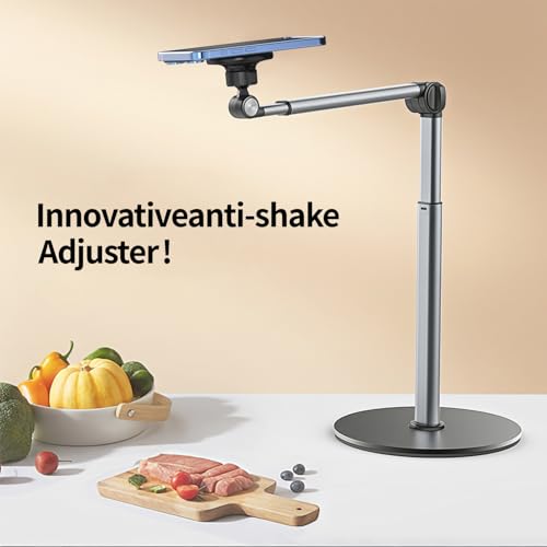 yAyusi Heavy Duty Aluminum Magnetic Overhead Tripod for iPhone, 13.7 in Long Overhead Phone Mount, Flexible Articulating Arm Phone Mount for Desk for Live Streaming, Meeting, Cooking - size: Magnetic