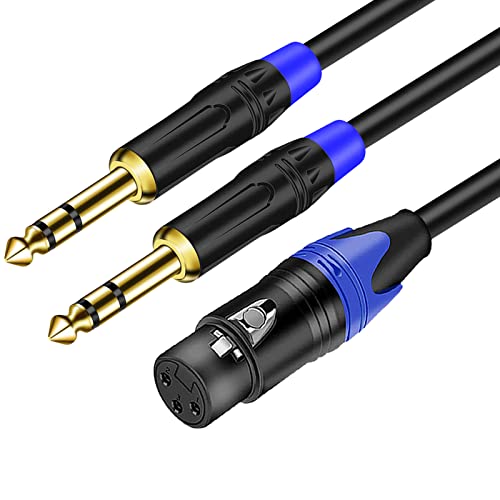 6.35mm Dual TRS to XLR Female Cable for Microphone, Mixer, Amplifier, 11.8inch, Dual1/4 TRS Male to XLR Audio Cable, Y Splitter Patch Cord, 3-PinXLR to Dual 1/4 Converter Adapter Cable - style: 1PACK-11.8inch-Female