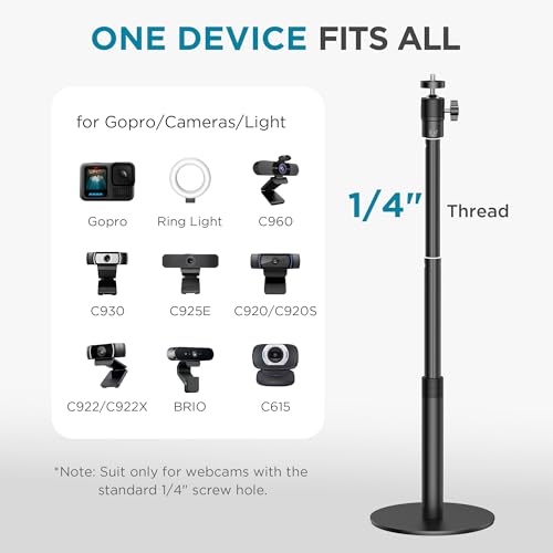 InnoGear Webcam Stand, 31" Telescopic Webcam Mount Vlogging Stick with Phone Holder Web Cam Stand for Logitech Webcam C922 C930e C920S C920 C615 C960 C920x BRIO 4K NexiGo N60, Phones, Cameras - style: Telescopic Stand