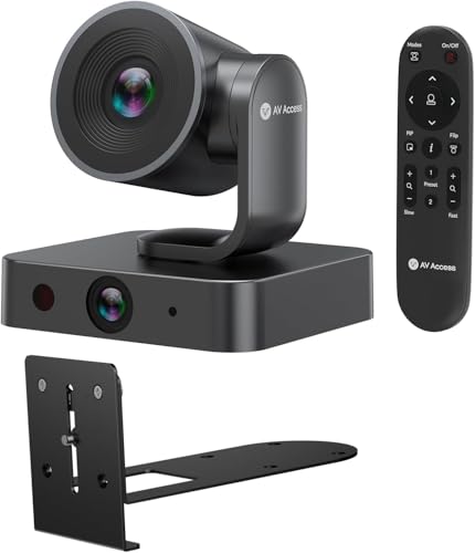 4K Dual Lens AI Conference Camera, Auto Framing & Presenter Tracking, 120° Wide Angle, 15x Zoom(3x Optical) PTZ + 1080P Panoramic, Individuals Gallery, USB & LAN Remote Control for Zoom/Teams Rooms