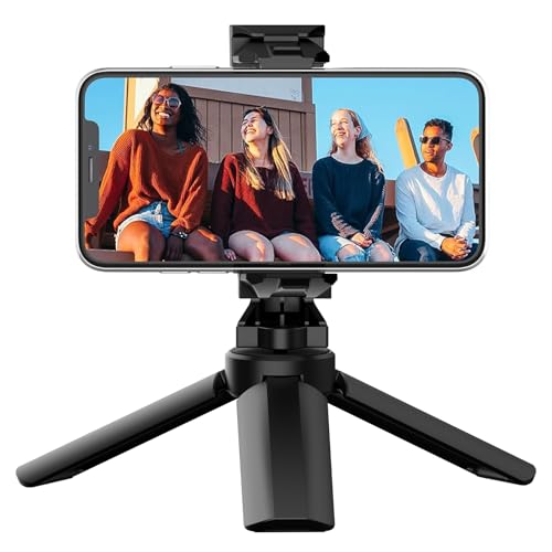 Anozer Mini Tripod with Universal Phone Holder & Cold Shoe, Lightweight Phone Stand & Camera Tripod, Compatible with iPhone 14 Pro Max/14 Pro, GoPro, Webcam, Mini Projector