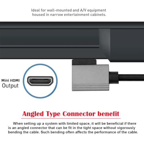 Cable Mini HDMI 2.1 Male to HDMI Male 8K 60hz Stretch Coiled Cable Right Angled 90 Degree for HDTV Computer Laptop Monitor - style: Mini HDMIRight Angled