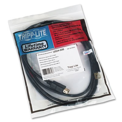 Tripp Lite USB 2.0 Hi-Speed Extension Cable (A M/F) 6-ft. (U024-006) , Black - size: 6 ft.